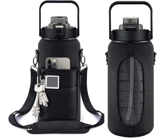 Luxury Designer Decor Bottles Half Gallon Sleeve room 64 OZ 2000Ml Motivational Water Bottle With Straw Time Marker To Drink 230620 Decorati 8