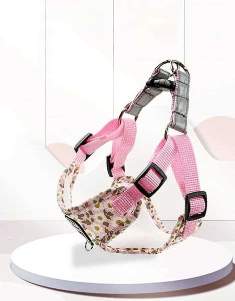Pet dog harness nylon pull-free reflective dog chest strap breathable adjustable pet collar for small dogs and cats H260416