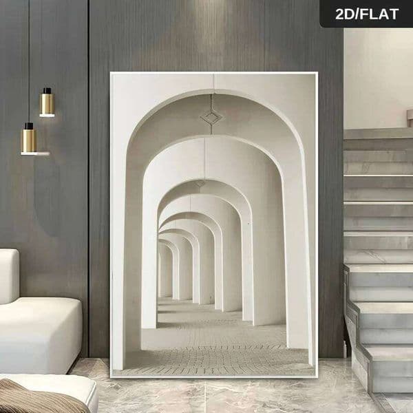 1pc Modern Abstract Geometric Print Canvas Wall Art,Frameless, White, for Room, Bedroom, or Living Room 26H0416