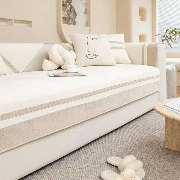 2025 New Cream Style Color Matching Skirt Sofa Cushion for All Seasons Universal Cover Cloth Towel H260416