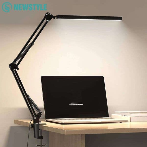 LED Folding Single-Head Metal Eye-caring Desk 3 Colors Adjustable 10 Brightness Levels Flexible Rotating Lamp Head for Home 26W0416