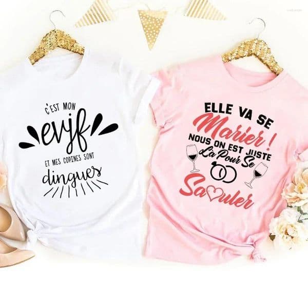 Women's T Shirts This Is My EVJF Girlfriend Crazy Bachelorette Party Bride Tees Wedding Vacation Short Sleeve Top Gifts