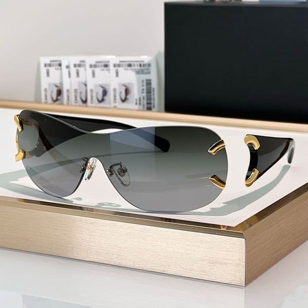 Women designer luxury sunglasses CH4125 fashionable pilot curved oversized sunglasses men outdoor travel anti radiation sunglasses UV400 with box