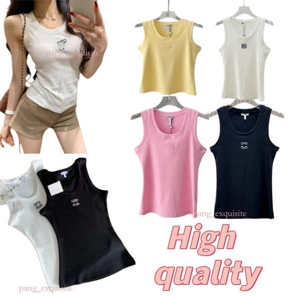 woman designer tank top women wet tank top womens t shirt Summer vest sleeveless womens knitted vacation Croptop Outwear Elastic Sports Knitted Tanks