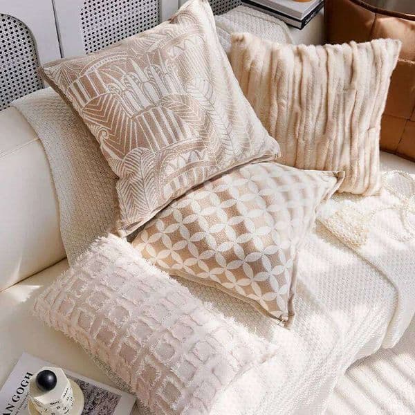 30X65/45X45CM Cream Throw Pillow Nordic Light Luxury Waist Cushion Cover Decor Home Decorative Pillowcase 26W0416