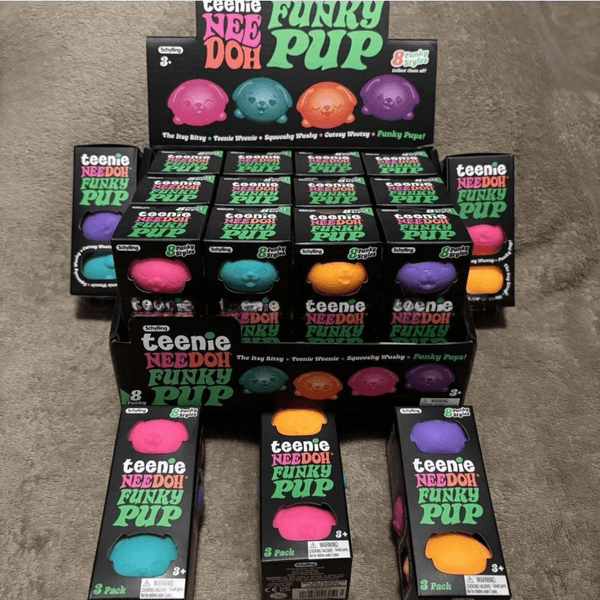 NeeDoh Teenie Funky Pups 3 Pack Soft Dog Squishy Silent Fidget Portable Decompression Toy BY SEA