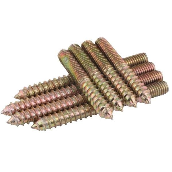 Zinc Plated Hanger Bolts Double Ended Dowel Screws Wood to Metal Furniture Connector Screws