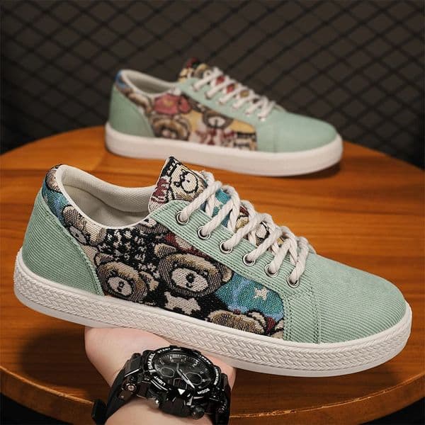 Mens casual fabric shoes spring summer breathable lightweight Joker outdoor walking fashion youth comfort flat board shoe 260407