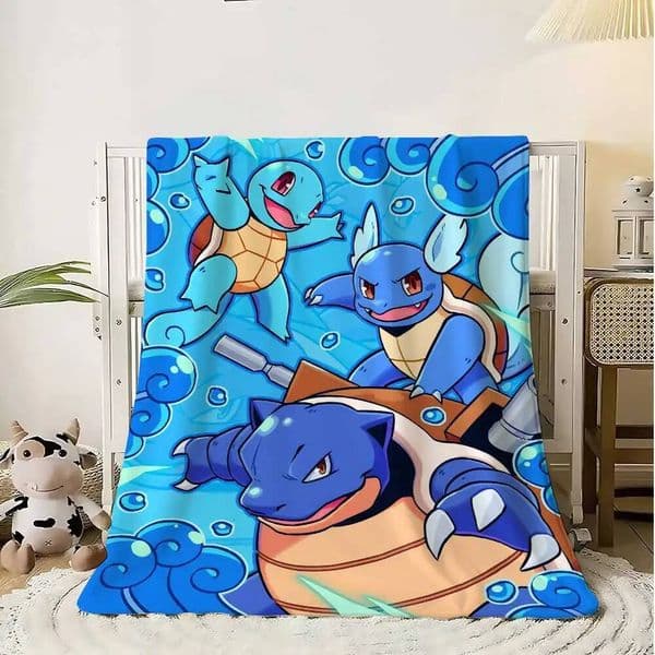 Pokem-Squirtles Decorative Blanket School Bedroom Decoration Fluffy Soft Blankets for Bed Bedspread the Sofa Throw Warm Winter