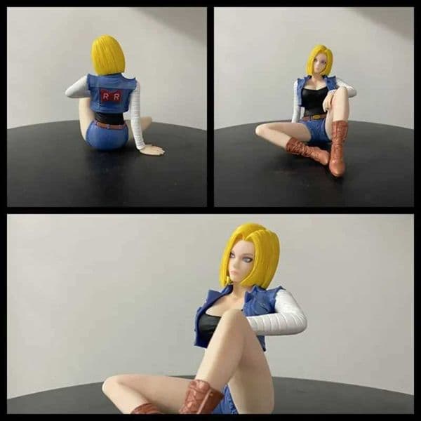 2026 New New Dragon Ball Android 18 Gk Figure 3Rd Gen Sitting Pose Denim Outfit Collectible Statue Desktop Decor Anime Fans Toys Gaoxingqus_Toy76gi To