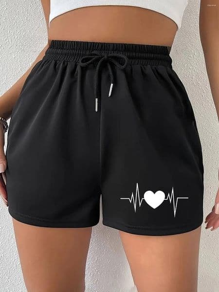 Women's Shorts Summer Print Elastic Waistband Sweat-wicking And Breathable Suitable For Sports Running Fitness