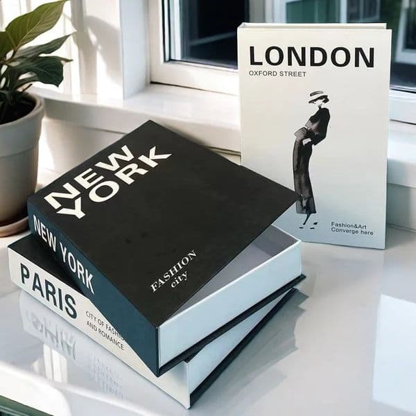 Open y Book Storage Box Home Decor Fashion Paris Decorative Books Interior Decoration Coffee Table Bedroom Ornaments 260415BJ