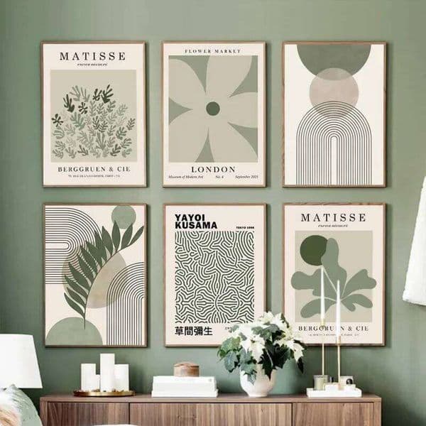Matisse Green Leaf Coral Geometry Flower Market Posters And Prints Wall Art Canvas Painting For Living Room Decorative Pictures 26H0416