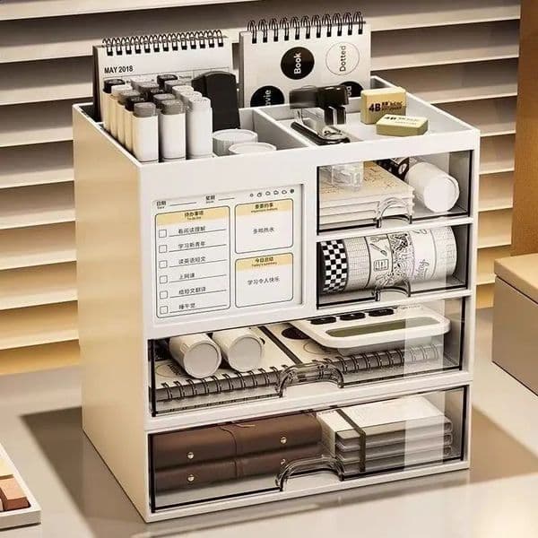 2026 Desktop Combination Drawer Storage perfume Box Desk Organizer cologne Pen Holder Stationery Drawers Accessories Office School Supplies 260415 Free Shipping