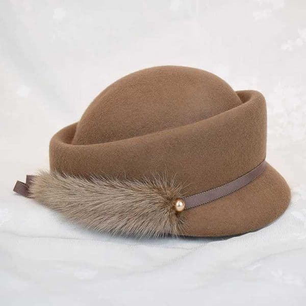 High-end temperament true mink tail dome short eaves basin hat women autumn and winter party hat Beret fashion street photo hat L251230