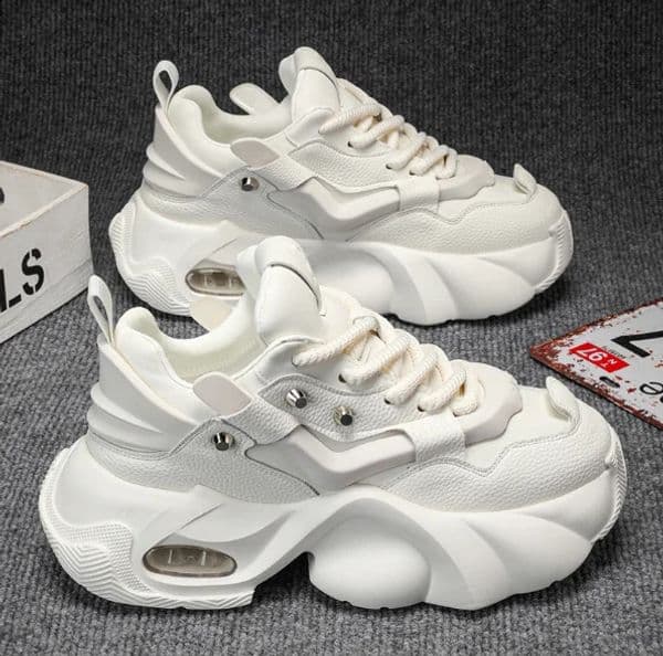 Fashion Thick Bottom Mens Casual Shoes Rock Style ner Platform Breathable Big Head Leather Male Sneakers Sport Shoes 260415BJ