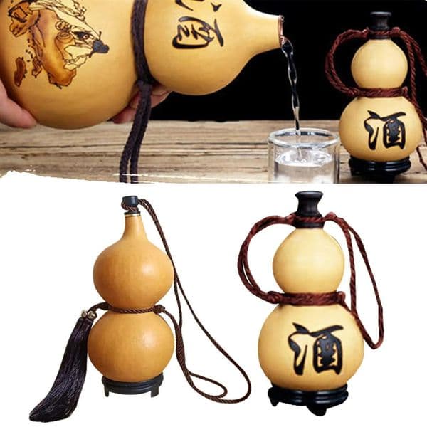 250ML Gourd Wine Bottle Purple Clay Hip Flask Retro Sealed Household Alcohol Pot Bar Tools Handmade Decoration 260415BJ