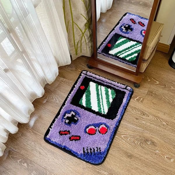 LAKEA Hand-held Game Device Tufted Rug GameRoom Funny Childhood Memories Flocking Carpet Floor Anti Slip Doormat Aesthetic 260416