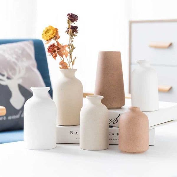 Modern Ceramic Vase Small Flower Vases for Wedding Flower Arrangement Dried Flower Grass Decorative Vases Home Office Decor L260516