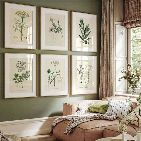 Vintage Prints Painitng Decoration Botanical Fern Posters Modern Flower Wall Art Gift Print Home Room Decor 26H0416