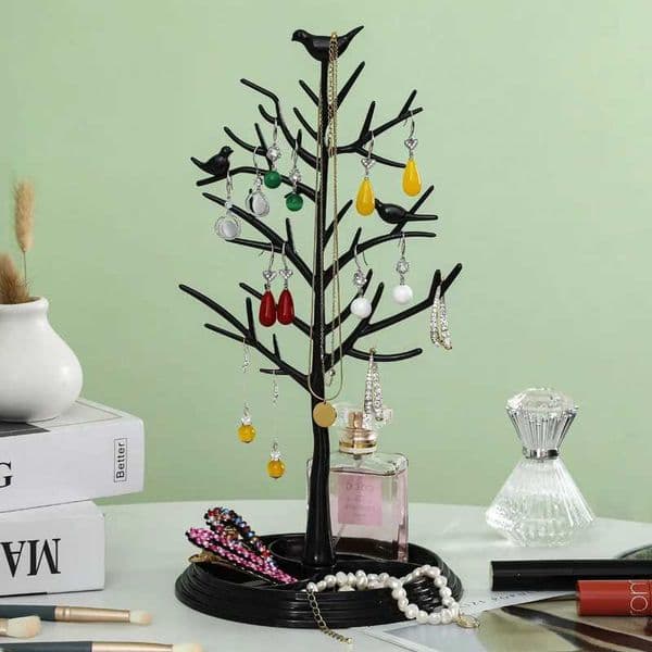 Bird Tree Shape Jewelry Display Stand Holder rope Earrings Necklace Organizer Rack Household Dressing Table Showcase Hanger c2604