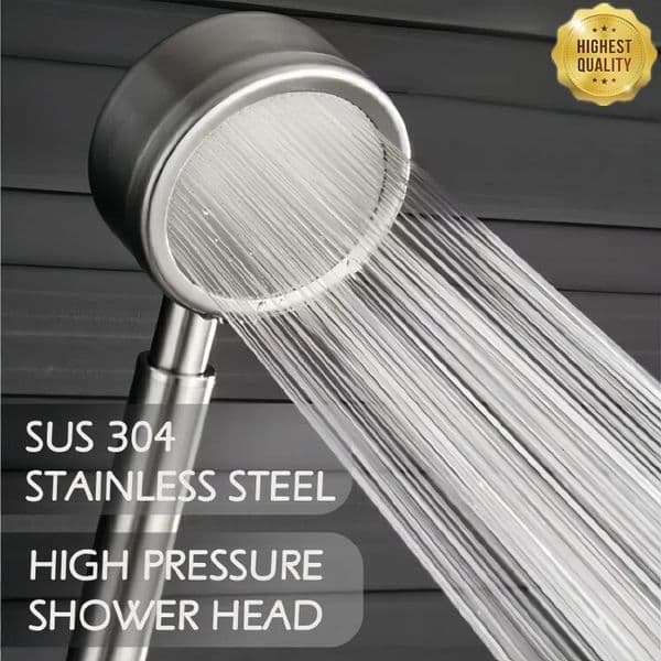 SUS 304 Stainless Steel Bathroom Handheld Shower Head High Pressure Water Saving Sprayer Nozzle Supercharged Rainfall Showerhead 260416
