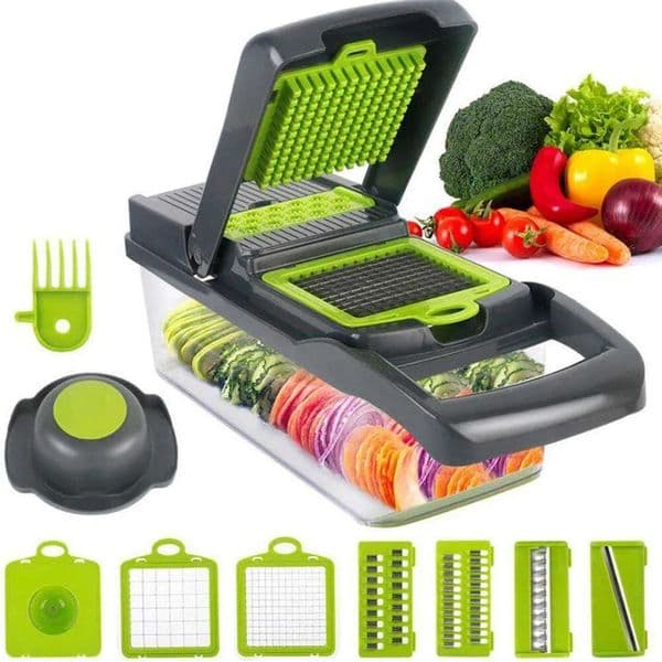 Luxury Designer Decor Evenly Vegetable 15In1 Cut With Storage Box Shredding Slicing Grating room Dicing Multi-Purpose Fruit Cutter Kitchen S 6