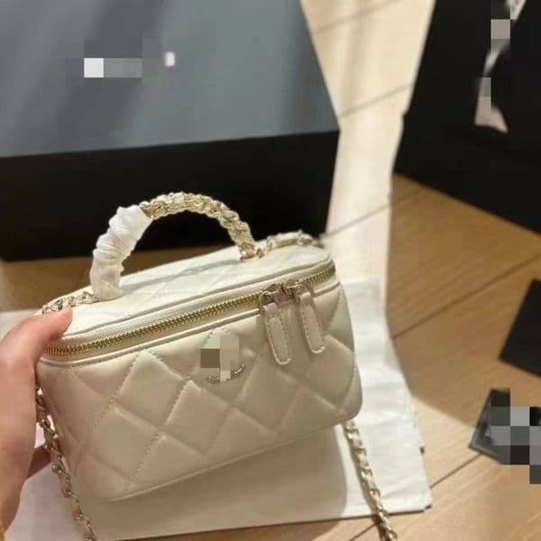 Women's Bag Chain Box Bag New Leather Diamond Lattice Bag Fashion Shoulder Messenger Bag