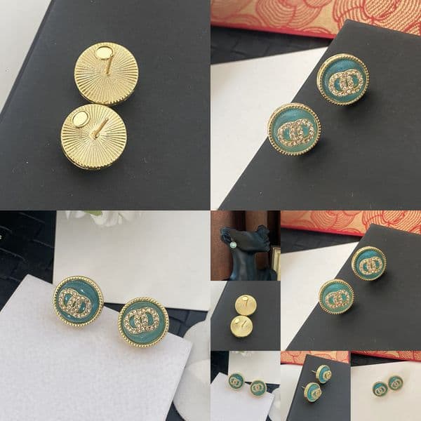 Colors Blue Earrings Sky Candy Round High Quality Copper Crystal Letter Earring Fashion Womens Elegance Wedding Party Jewelry Accessories Correct Designer
