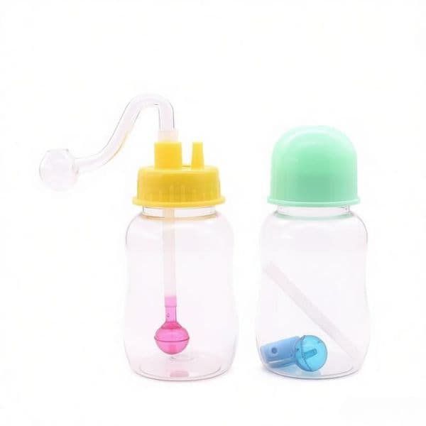 Wholesale Travel Mini Plastic oil burner Bong Pipes Bubbler Unbreakable Percolator Water bongs with 10mm male Glass oil Bowl and Silicone hose straw for smoking
