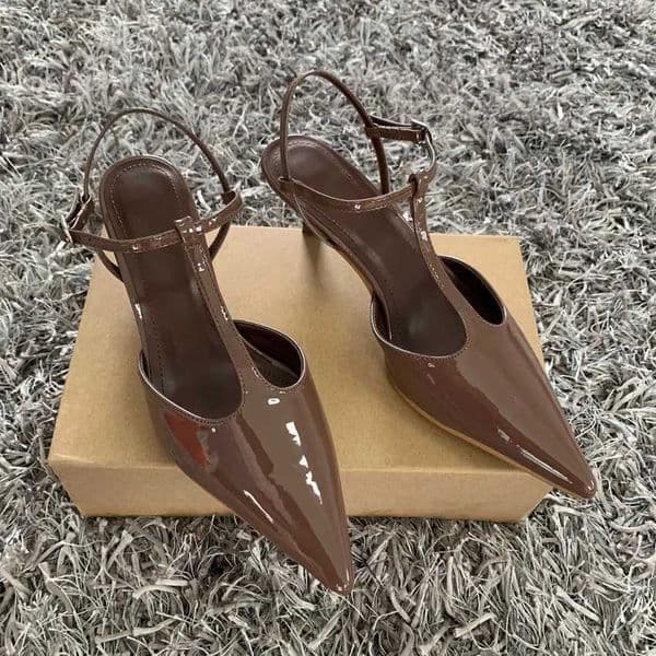 2025 Fashion Buckle Strap Women Pumps Sexy Pointed Toe Thin High Heels Slingbacks Sandals Fashion Wedding Party Dress Shoes X260417