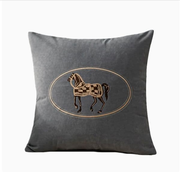 Luxury Embroidery Pillow Cover 18x18, Velvet Lumbar Cushion Case, Decorative Throw Pillow for Model Home Living Room Sofa Office Bedroom