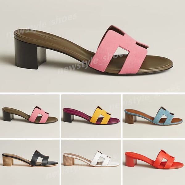 Designer Sandals Chypre H Slippers Beach Classic Flat Sandal Luxury Summer Lady Leather Flip Flops Men Women Slides Size 34-43 N17