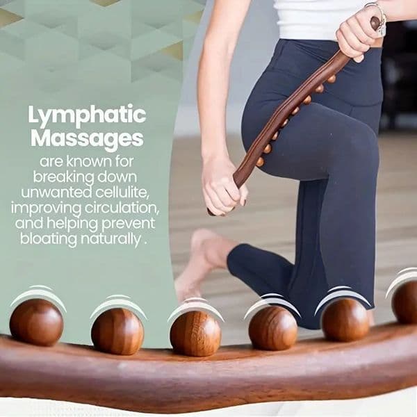 8 Beads Gua Sha Massage Stick Carbonized Wood Back Body Meridian Scrapping Wand Muscle Relaxing Acupuncture Massager 260416