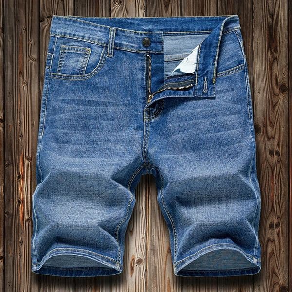 2026 Summer Mens Slim Denim Shorts Business Casual Fashion Loose Stretch All-Match Jeans Male High-End Five-Point Pants 260416