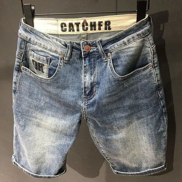 Korean Fashion Vintage Mens Summer Casual Denim Shorts Solid Trousers for Men Retro Workwear Loose Knee-length Shorts 260416