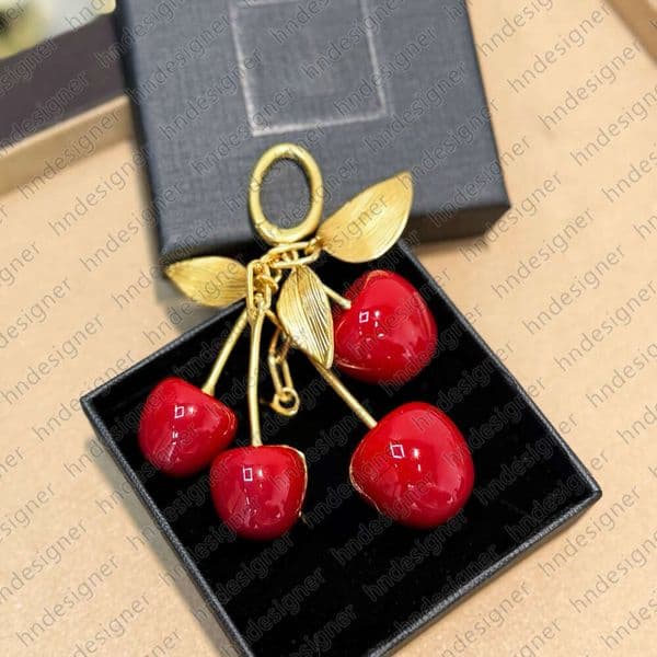 Cherry Bag Charm Keychain Fashion Pendant Designer Handbag Decoration Backpack Ornaments Luxury Accessory H2BSL