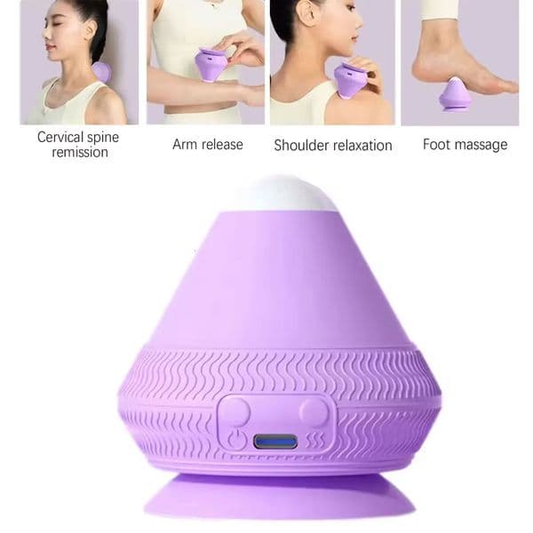Silicone Massager Ball Fitness Relaxation Massage 2 Gear Vibrating for Pain Relief Waist Back Neck Shoulder 260416