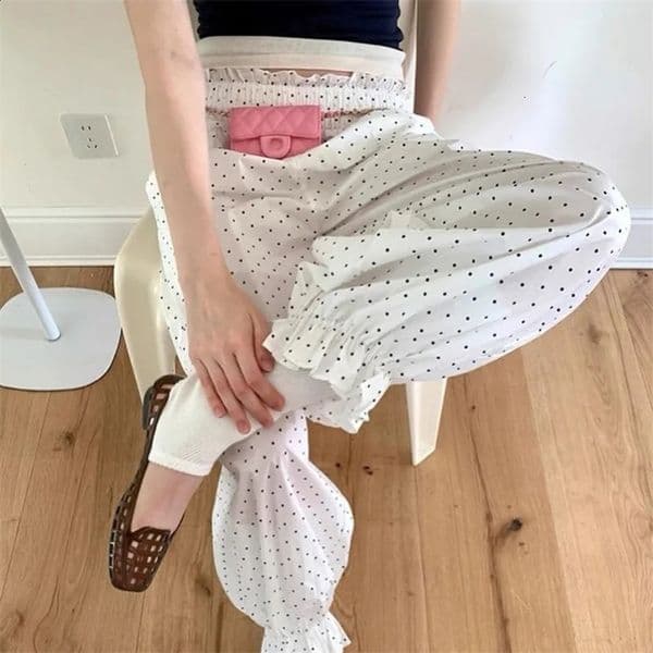 Y2K Balloon Pants Women Pleated Wide Leg Long Bloomers Baggy Barrel Pants Cute Preppy Lantern Trousers Vintage Streetwear 260415BJ
