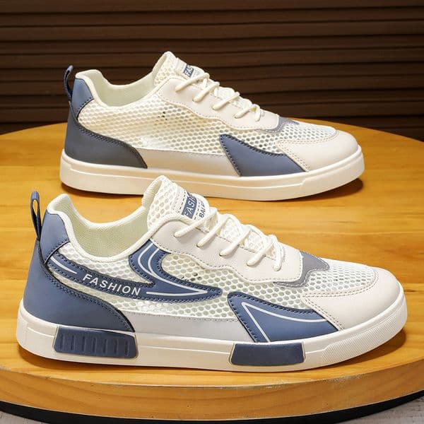 Men's Winter New Breathable Thin Non-Slip Sneakers for Teen Boys Mesh Hollow Sports Casual Trendy Shoes