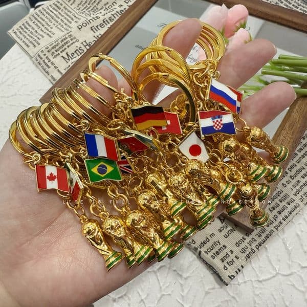 World Cup Hercules Cup Flag Keychain Football Fans Peripheral Souvenirs Football Team Emblem Pendant Small Gifts