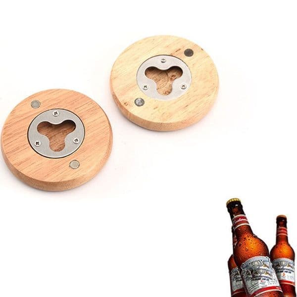Wooden Round Stainless Steel Wine Opener Bartender Bottle Openers Beer Soda Glass Cap Bottles Portable Home Kitchen Bar Accessories zxf28