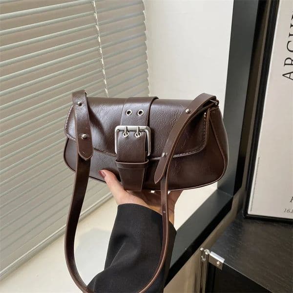 Fashion Lock n Pu Shoulder Bags for Women Simple Casual Ladies Underarm Bag Solid Color Female Handbags Purse 260416