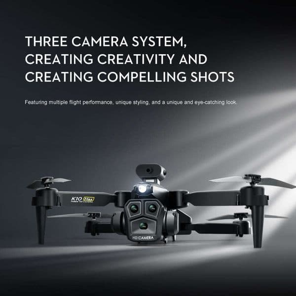 K10max Drone Obstacle Avoidance Remote Control Aircraft Optical Flow Hovering Three-Lens HD Aerial Photography Quadcopter Kuhangxin 2026A4