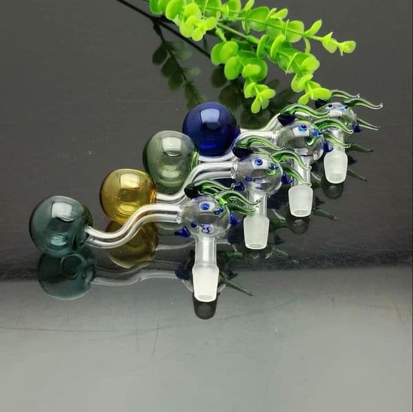 Glass Pipes Smoking Hand-blown Beautifully Handcrafted Smoking Pipe New European and American colored faucet glass concave pot