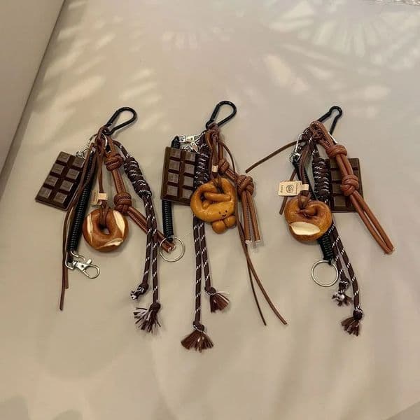 ins Original n Keychain Nylon Braided Rope Pendant Bread Chocolate DIY Pendant 260416