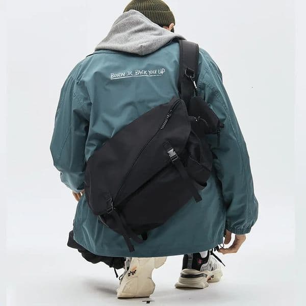 Causal Nylon Shoulder Man Bag Japanese Teenager School Laptop Sling Mens Streetwear Travel Cross Messenger Bags for Men 260416