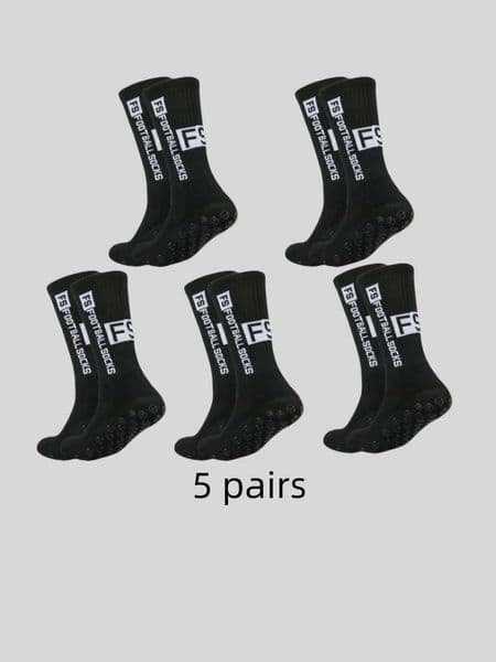 5 pairs of multi-color adhesive dots for anti slip sweat absorption and odor prevention FS football socks and sports socks L2604172XW6