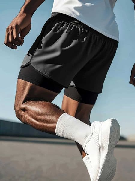 MensTwo-in-oneSportsShortsQuick-dryingDoubleShortsSummerRunningSportsShortBasketballGymSweatsuitShort X260417
