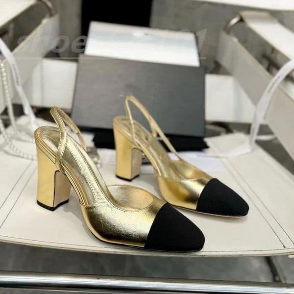 New Platform designer sandals Classic High Quality Leather sole 9cm Womens wedding dress shoes summer thick heels round head slides 100% cowhide large size sandal